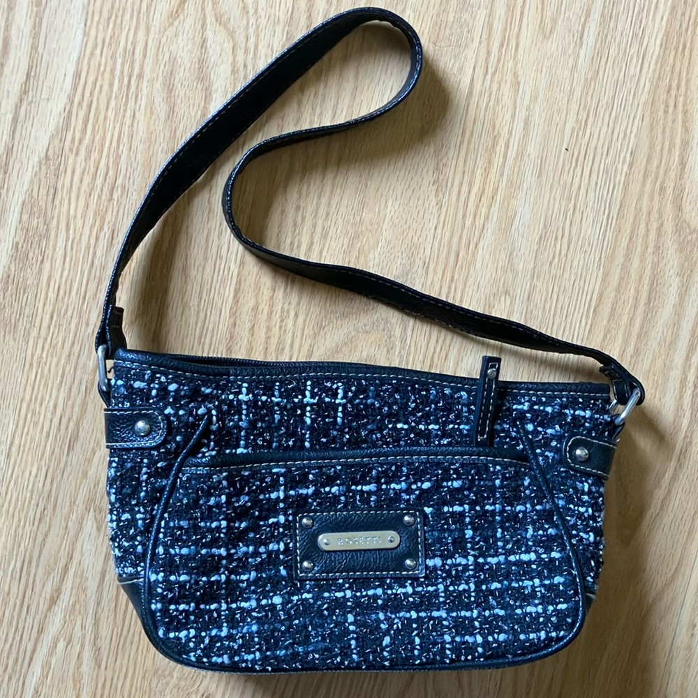 Coach Black and Blue Crescent Shoulder Bag